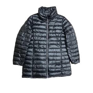 DKNY Donna Karan Womens XL Black Down Packable Puffer Winter Coat Jacket Quilted